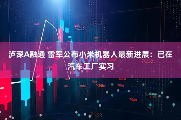 泸深A融通 雷军公布小米机器人最新进展：已在汽车工厂实习