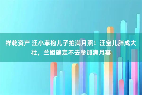 祥乾资产 汪小菲抱儿子拍满月照！汪宝儿胖成大壮，兰姐确定不去参加满月宴