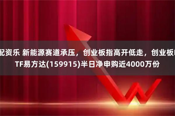 配资乐 新能源赛道承压，创业板指高开低走，创业板ETF易方达(159915)半日净申购近4000万份