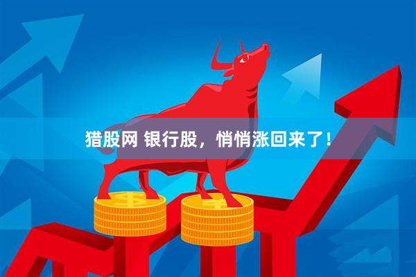 猎股网 银行股，悄悄涨回来了！