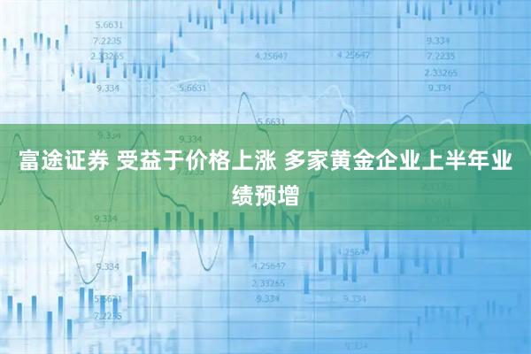 富途证券 受益于价格上涨 多家黄金企业上半年业绩预增