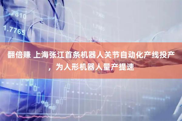 翻倍赚 上海张江首条机器人关节自动化产线投产，为人形机器人量产提速