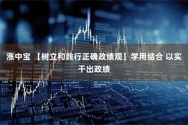 涨中宝 【树立和践行正确政绩观】学用结合 以实干出政绩