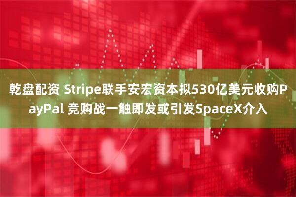 乾盘配资 Stripe联手安宏资本拟530亿美元收购PayPal 竞购战一触即发或引发SpaceX介入